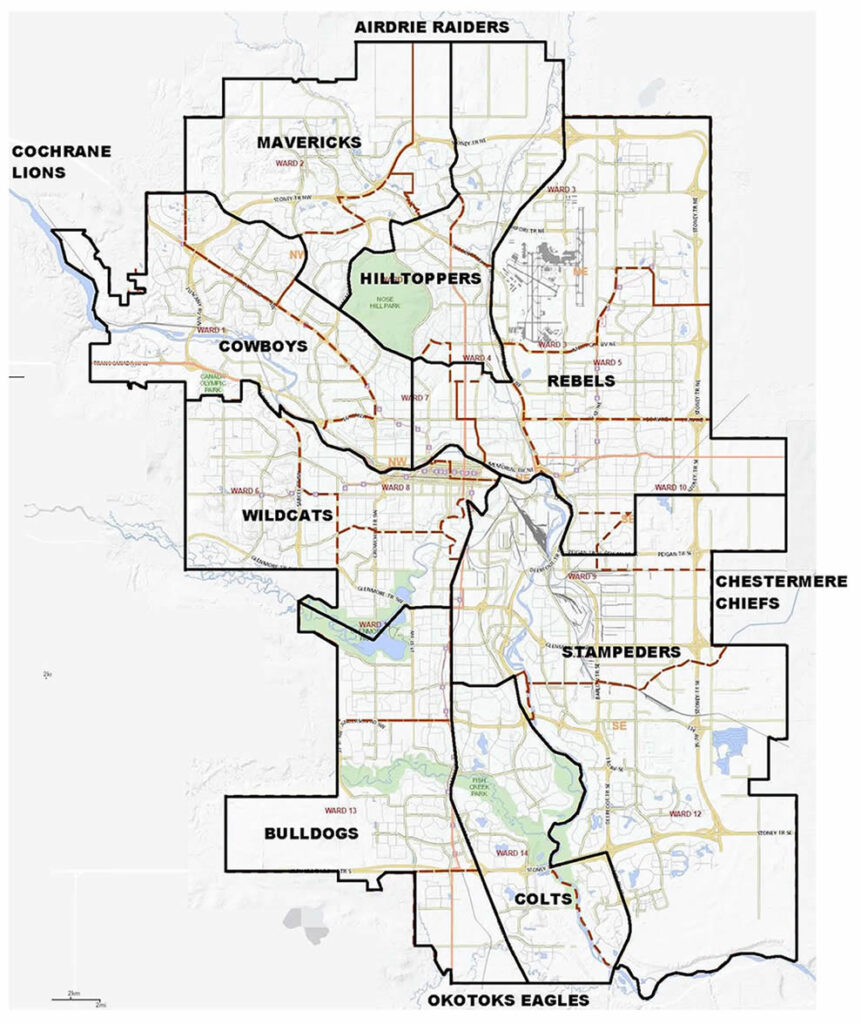 Calgary Atom & PeeWee Boundary Map